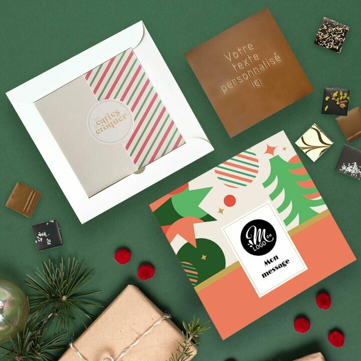 Coffret Duo Carte  Croquer Message - Collection Nol Entreprise thme Nol Gomtrique