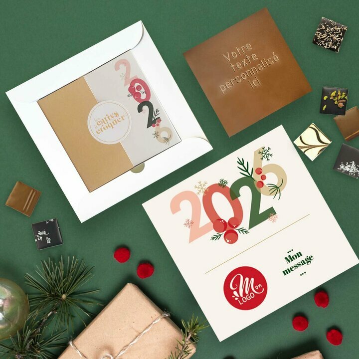 Coffret Duo Carte  Croquer Message - Collection Nol Entreprise thme Typo festive