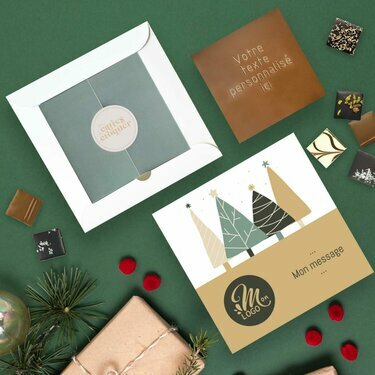 Coffret Duo Carte à Croquer Message - Collection Noël Entreprise