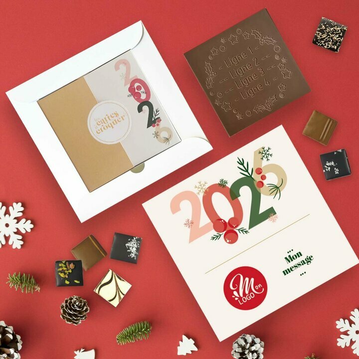 Coffret Duo Carte  Croquer Couronne de fte - Collection Nol Entreprise thme Typo Festive