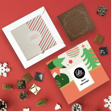 Coffret Duo Carte à Croquer Couronne de fête - Collection Noël Entreprise