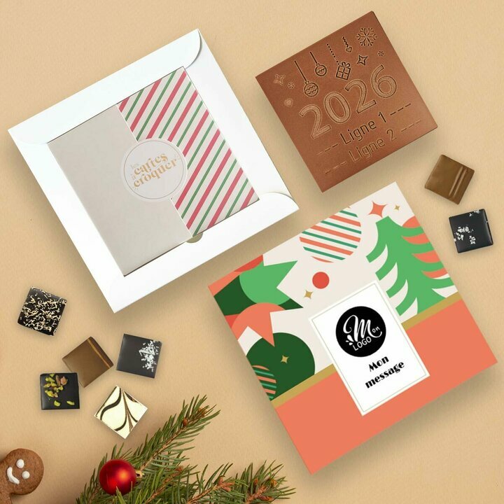 Coffret Duo Carte  Croquer 2026 - Collection Nol Entreprise thme Nol Gomtrique