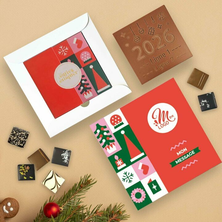 Coffret Duo Carte  Croquer 2026 - Collection Nol Entreprise thme Pop Rouge