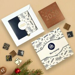 Coffret Duo Carte  Croquer 2026 - Collection Nol Entreprise thme Feuillage Bleu