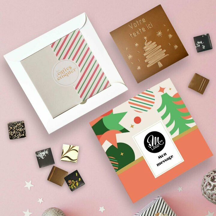 Coffret Duo Carte  Croquer Sapin - Collection Nol Entreprise thme Nol gomtrique