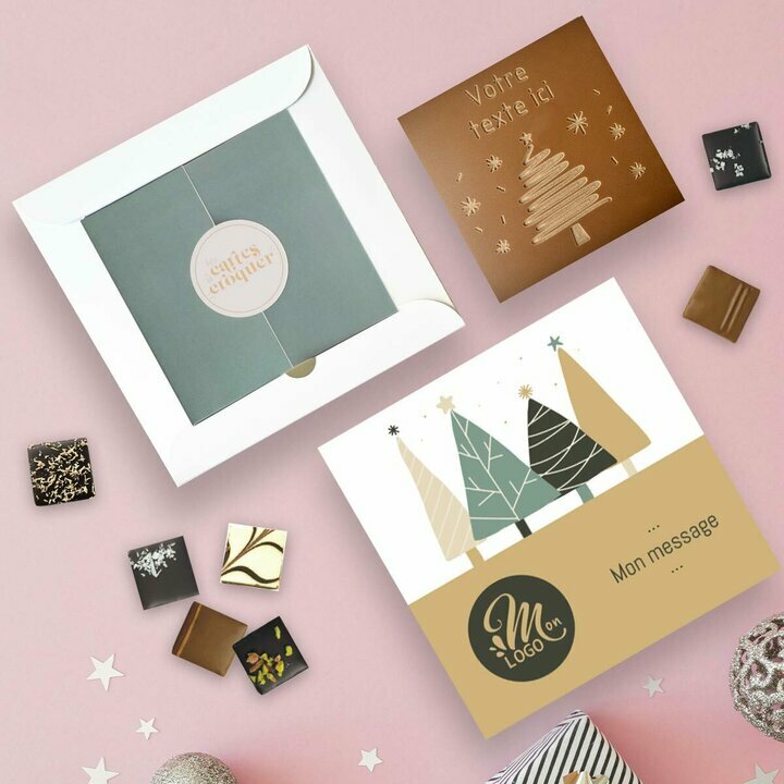 Coffret Duo Carte  Croquer Sapin - Collection Nol Entreprise thme Fort de Sapins