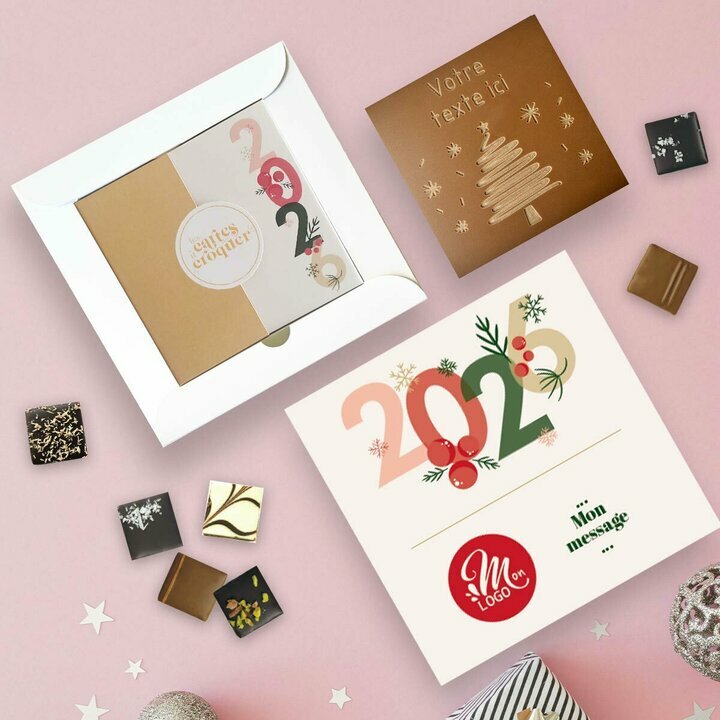 Coffret Duo Carte  Croquer Sapin - Collection Nol Entreprise thme Typo Festive