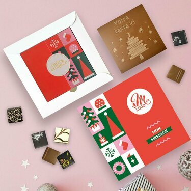 Coffret Duo Carte à Croquer Sapin - Collection Noël Entreprise