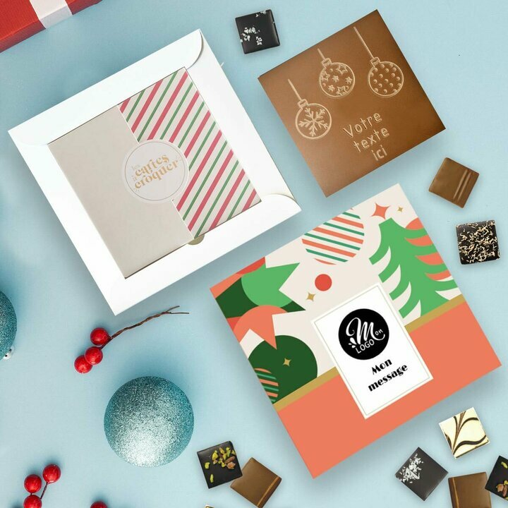 Coffret Duo Carte  Croquer Boules de Nol - Collection Nol Entreprise thme Nol gomtrique