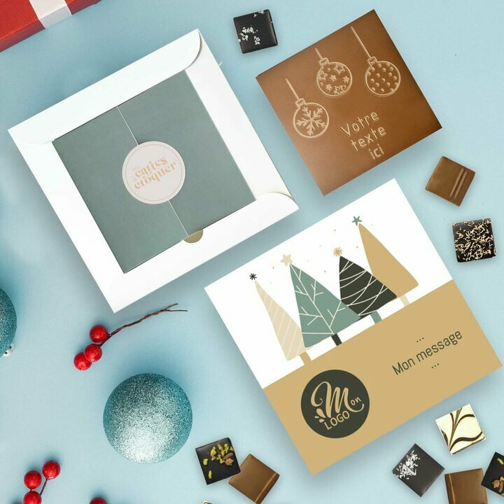Coffret Duo Carte  Croquer Boules de Nol - Collection Nol Entreprise thme Fort de Sapins