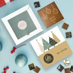 Coffret Duo Carte  Croquer Boules de Nol - Collection Nol Entreprise thme Fort de Sapins