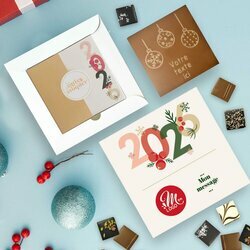 Coffret Duo Carte  Croquer Boules de Nol - Collection Nol Entreprise thme Typo Festive