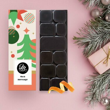 Tablettes de Chocolat Noir écorce d'orange - Collection Noël Entreprise