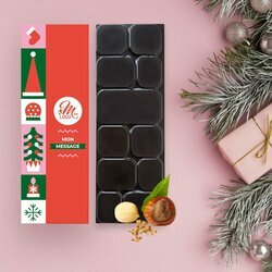 Tablettes de Chocolat Noir clats de noisettes modle pop rouge