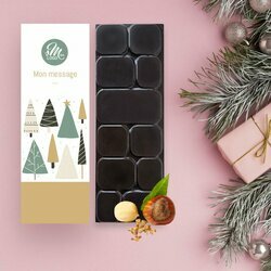 Tablettes de Chocolat Noir clats de noisettes modle sapins
