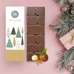 Tablettes de Chocolat Noir clats de noisettes modle sapins