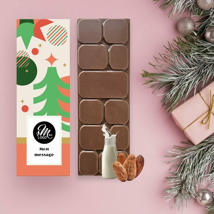 Tablettes de Chocolat Noir clats de noisettes modle gomtrie
