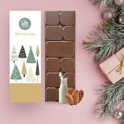 Tablettes de Chocolat Noir clats de noisettes modle sapins