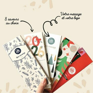 Tablette de Chocolat Lait riz soufflé - Collection Noël Entreprise