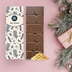 Tablettes de Chocolat Noir clats de noisettes modle feuillage