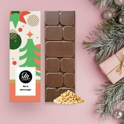 Tablettes de Chocolat Noir clats de noisettes modle gomtrie
