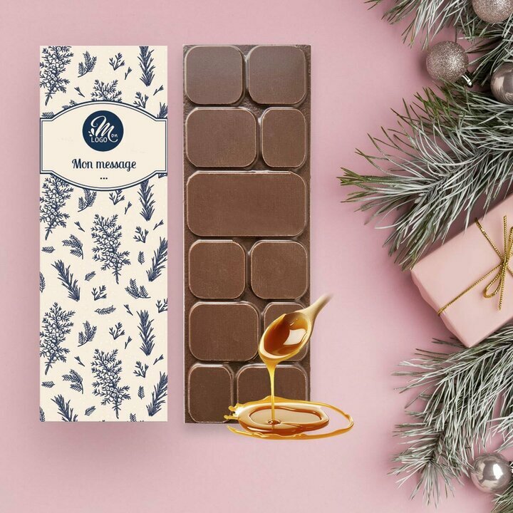 Tablettes de Chocolat Noir clats de noisettes modle feuillage