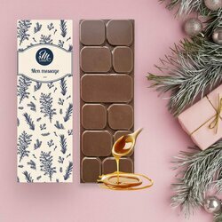 Tablettes de Chocolat Noir clats de noisettes modle feuillage