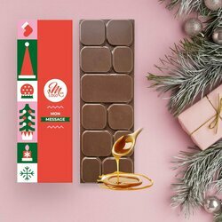 Tablettes de Chocolat Noir clats de noisettes modle pop rouge