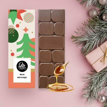 Tablette de Chocolat Lait Caramel - Collection Noël Entreprise
