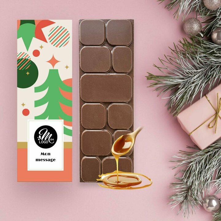 Tablettes de Chocolat Noir clats de noisettes modle gomtrie