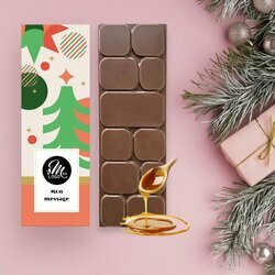 Tablettes de Chocolat Noir clats de noisettes modle gomtrie