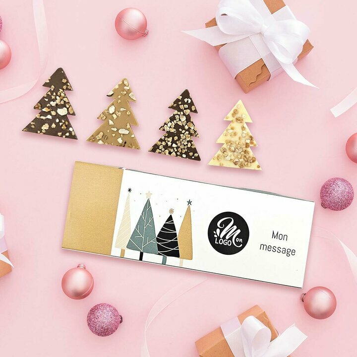 Coffret 4 Mendiants - Collection Nol Entreprise thme fort de sapins