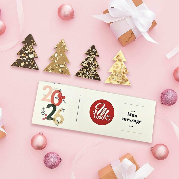 Coffret 4 Mendiants - Collection Nol Entreprise thme typo festive