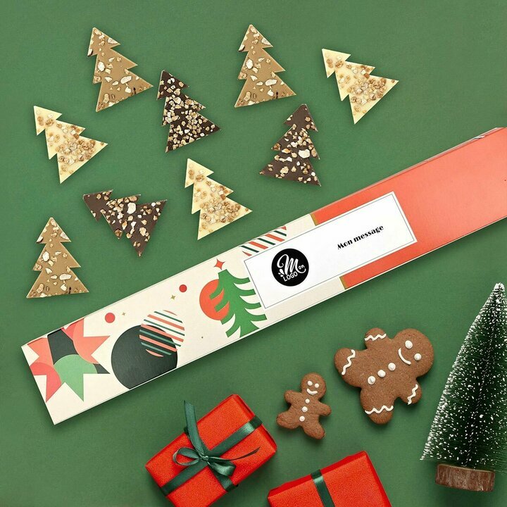 Coffret 9 Mendiants - Collection Nol Entreprise thme noel geometrique