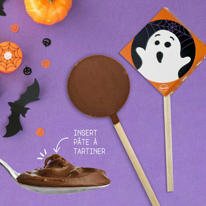 Sucette en chocolat de Halloween avec insert pte  tartiner