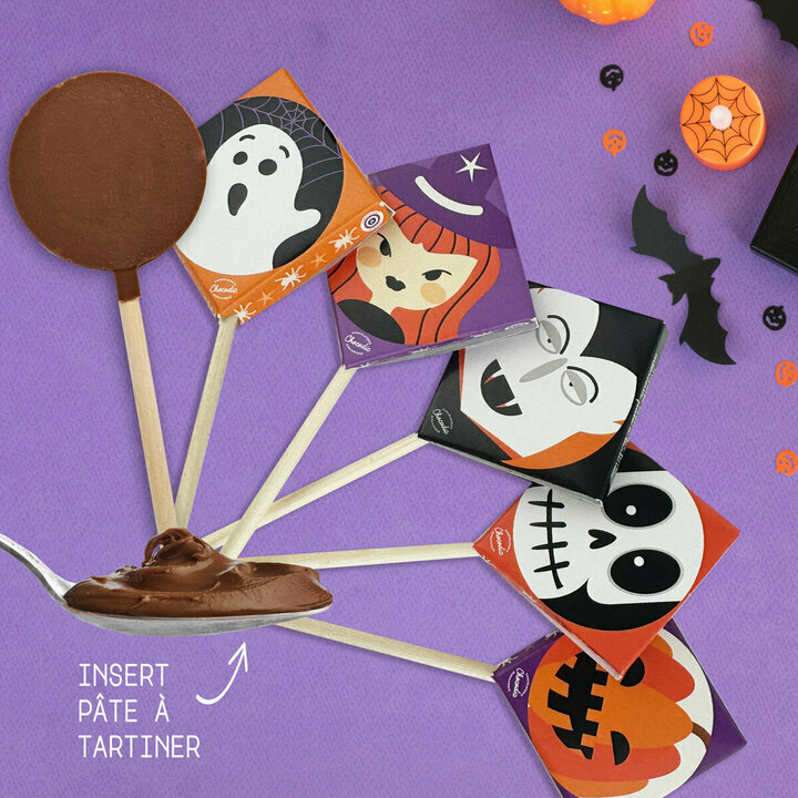 Sucette en chocolat de Halloween