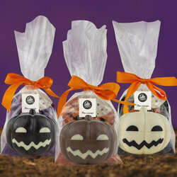 Citrouille en chocolat Halloween emball dans un sachet crystal