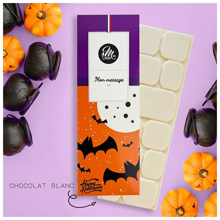 Tablettes de chocolat pour Halloween Chocolat Blanc