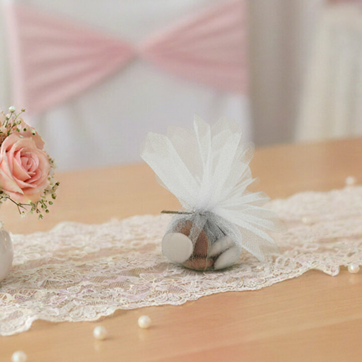 Contenant  drages Tulle couleur Blanc