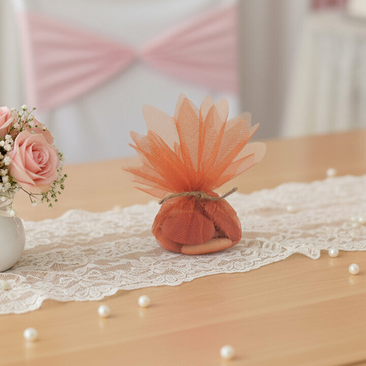 Contenant  drages Tulle couleur Ambre