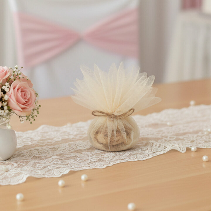 Contenant  drages Tulle couleur Ivoire