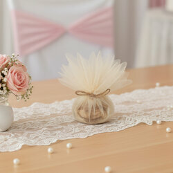 Contenant  drages Tulle couleur Ivoire