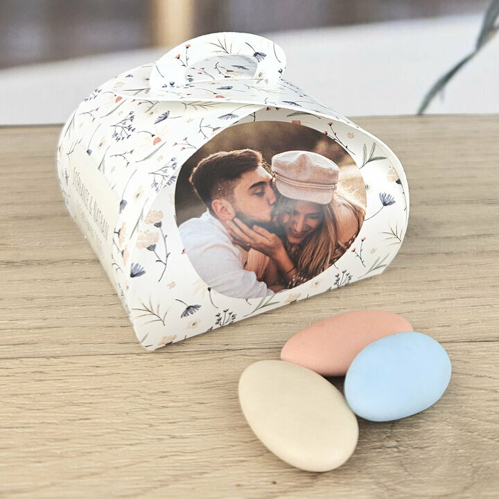 Bote  drages Tulipe thme Fleurette personnalis avec du texte et une photo