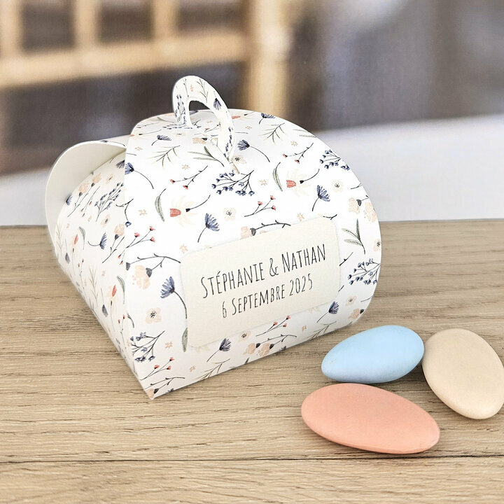 Bote  drages Tulipe thme Fleurette personnalis avec du texte