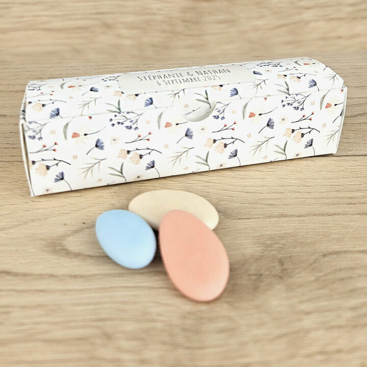 Bote  drages Etui ''Fleurette'' personnalise avec du texte