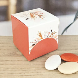 Boite  drages cube ''Bohme terracotta'' non personnalise