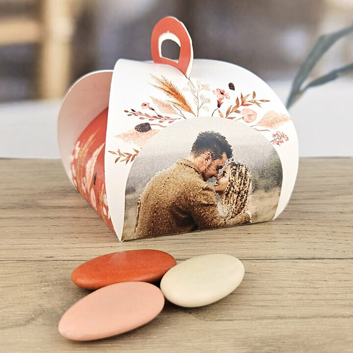 Bote  drages Tulipe thme Boheme Terracotta personnalise Texte et Photo