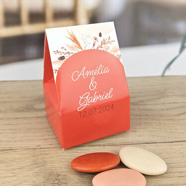 Boîte à dragées Lola ''Bohème Terracotta'' personnalisée