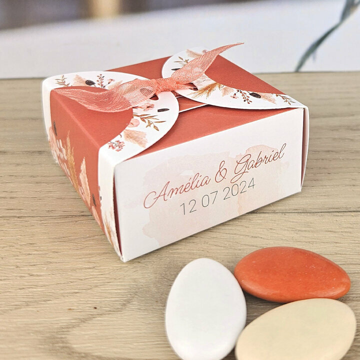 Bote  drages Petite Nina ''Bohme Terracotta'' personnalise Texte
