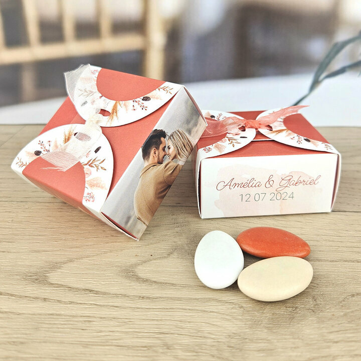 Bote  drages Petite Nina ''Bohme Terracotta'' personnalise Texte et Photo